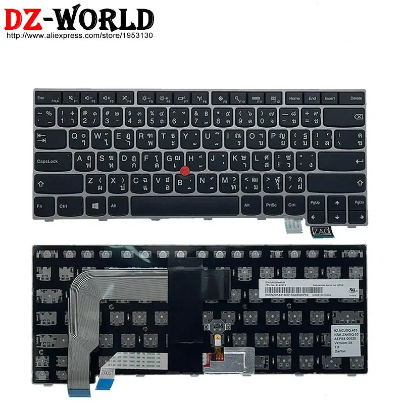 Teclado Prata para Lenovo Thinkpad T460s T470s s2 ° ° 13 Gen Laptop 01av000 01av014 Hebraico Original us hb il tw kr th - Imagem 4