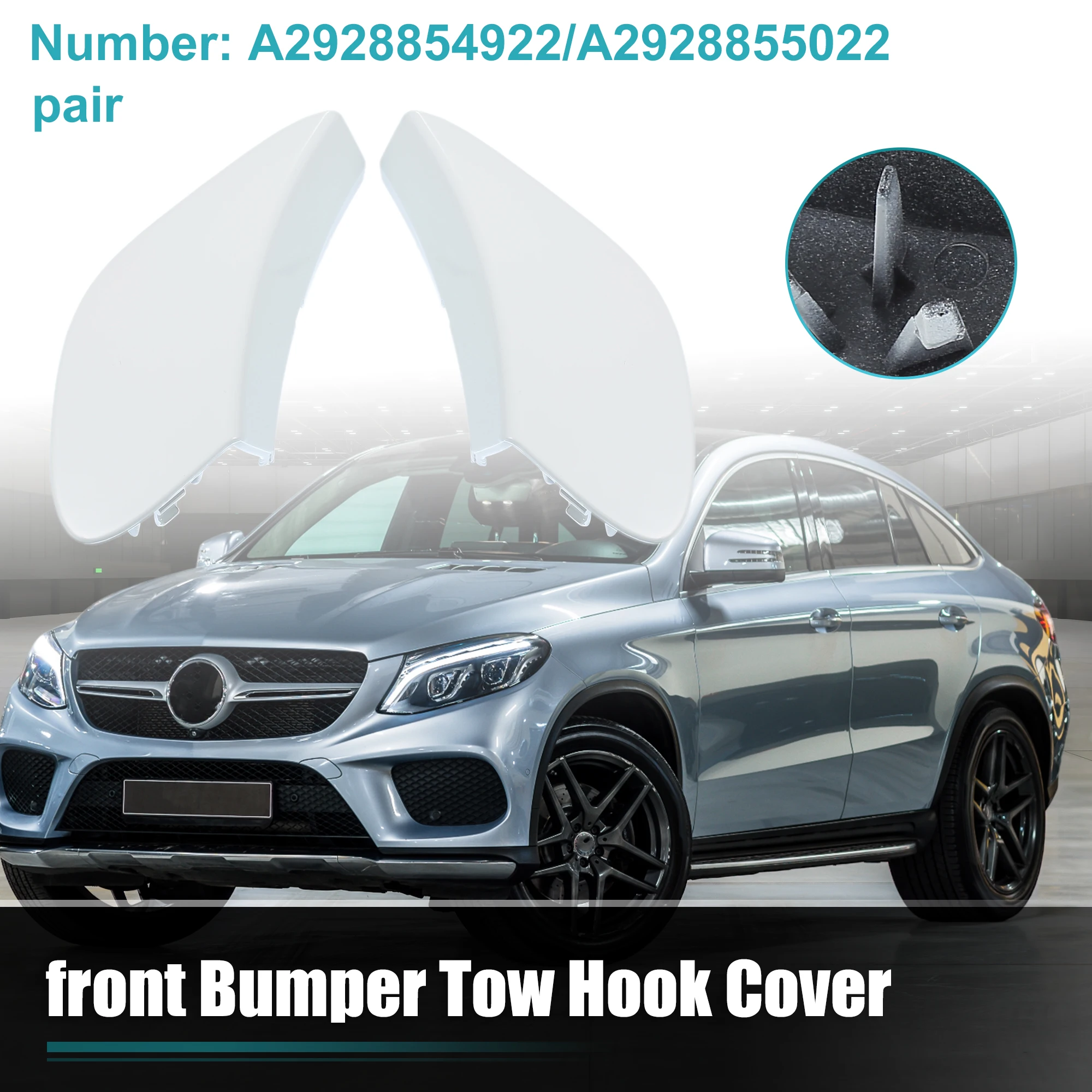 

UXCELL 1 пара крышек переднего бампера с крючком для Mercedes-Benz GLE 400 No.A2928854922