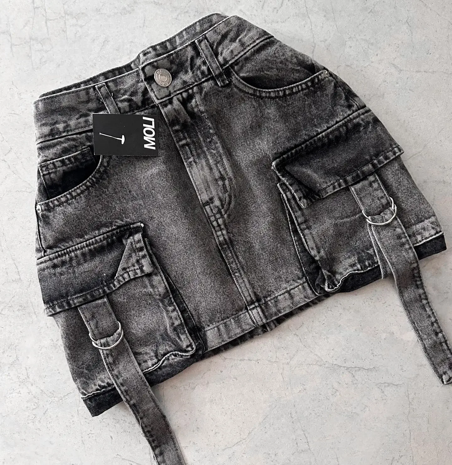 Retro Gothic Y2k Off White Mini Skirt Fashion Harajuku Multi Pocket Denim Plaid Skirt Womens Streetwear Casual Sexy Short Skirt 6