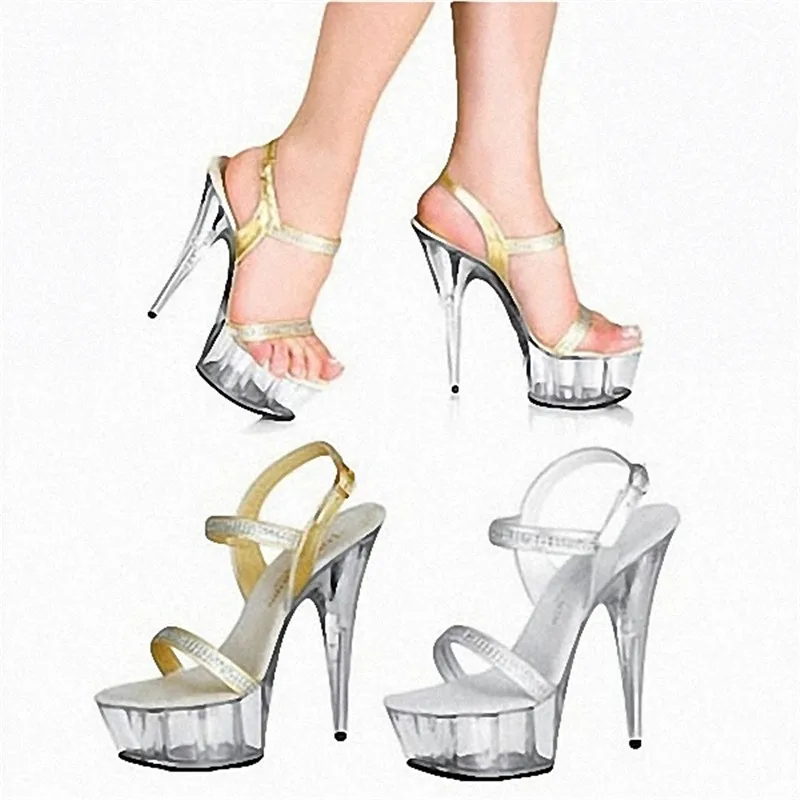 

The new 15cm high heels Fine with waterproof Roman hollow out big yards of shoes leather sandals foreign trade