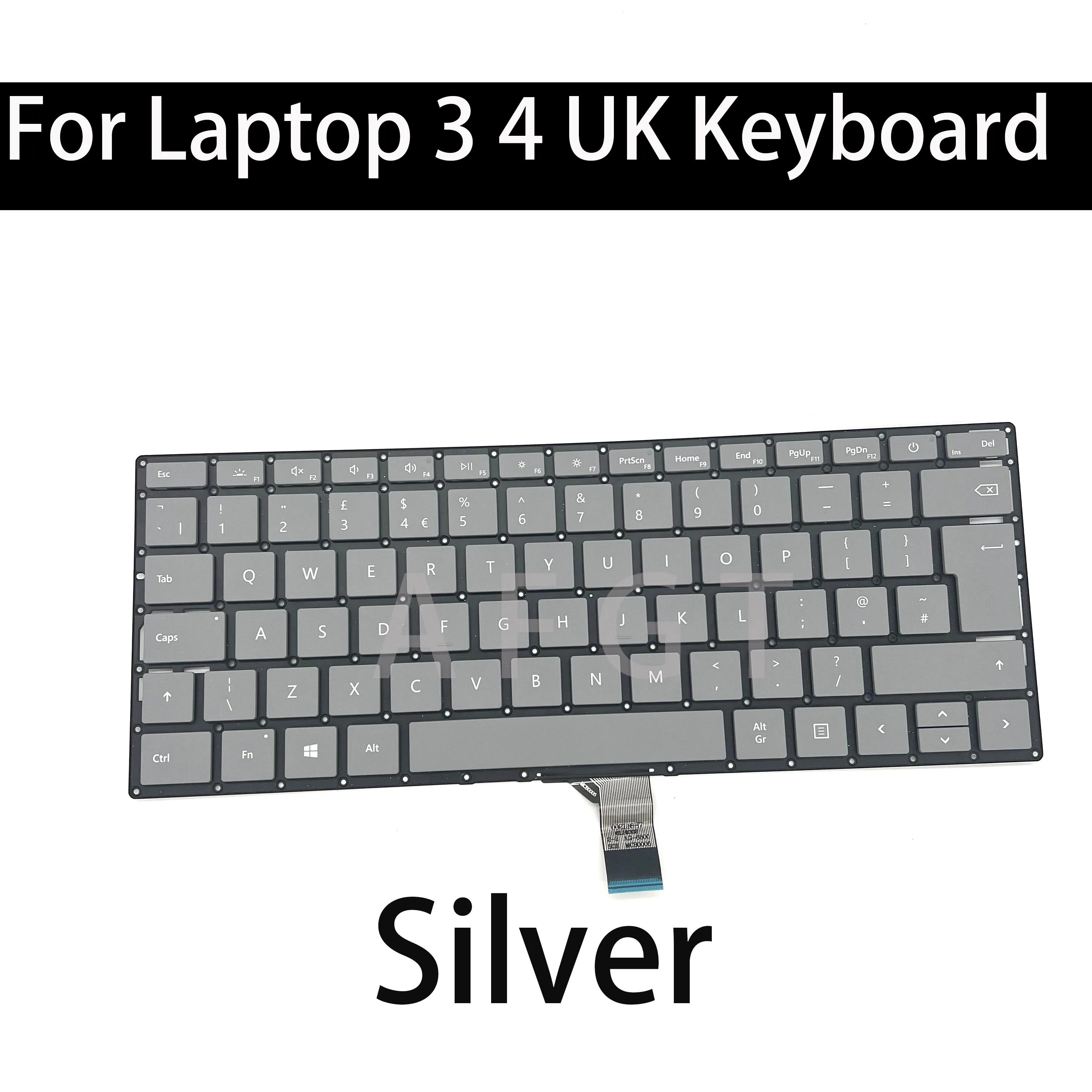 Original Keyboard For Microsoft Surface Laptop3 1867 1868 1873 Laptop4 1951 1958 Keyboard 13.5'' 15'' UK Silver