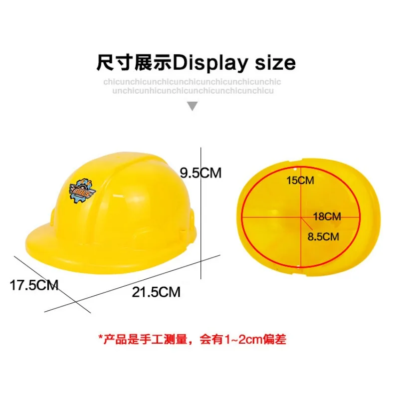Kids Realistic Plastics Helmet Toy Simulation Safety Helmet Construction Hard Hat Educational Toy for Pretend Play Game