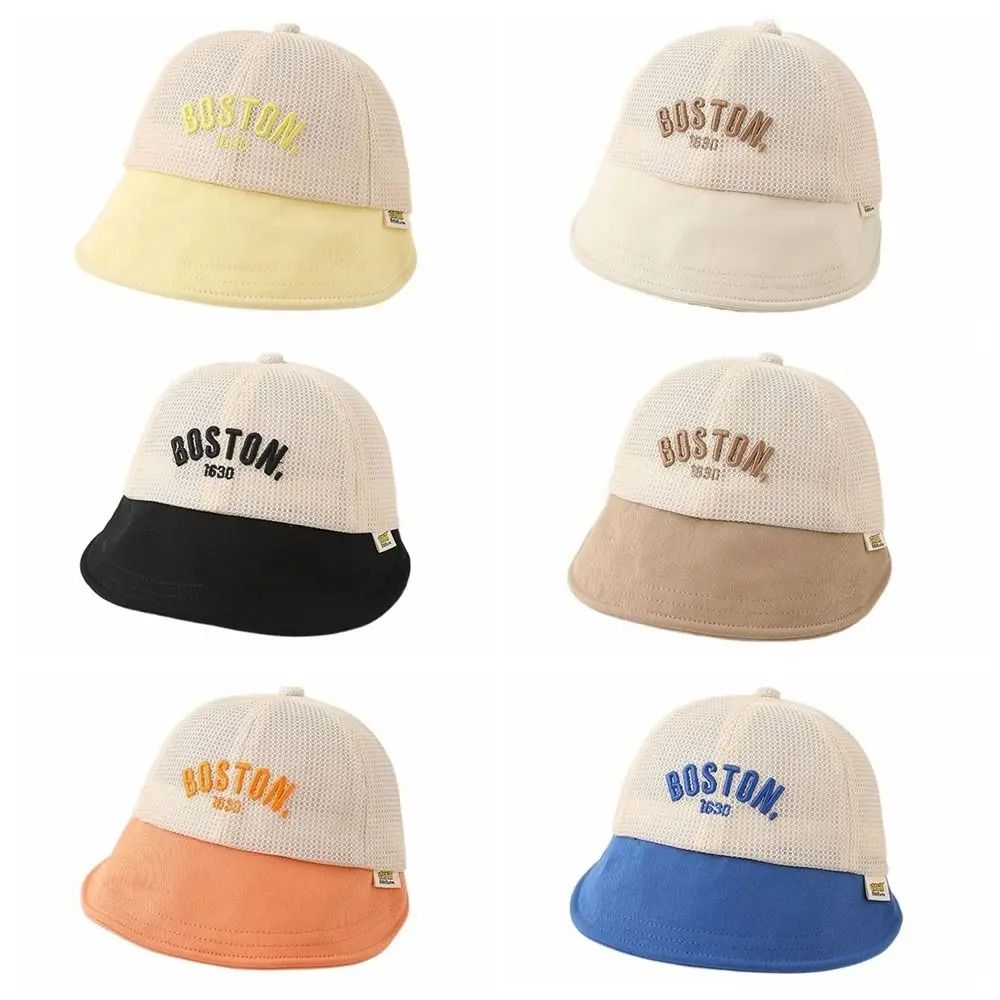 Cute Letter Baby Baseball Cap Mesh Hollow Children Sun Hat Peaked Hat Visor Outdoor Peaked Hat Boys Girls