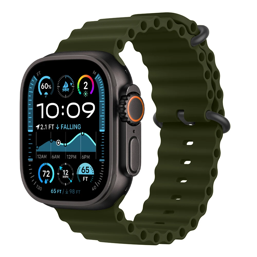 Ocean Blue Silicone Sport Strap