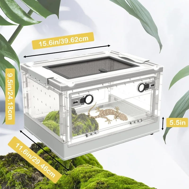 Aquarium Tank Vivarium Box Transparent Plastic Box Breeding Box Reptile Transport Breeding Turtle Tank Spider Lizard Snake Frog Portable