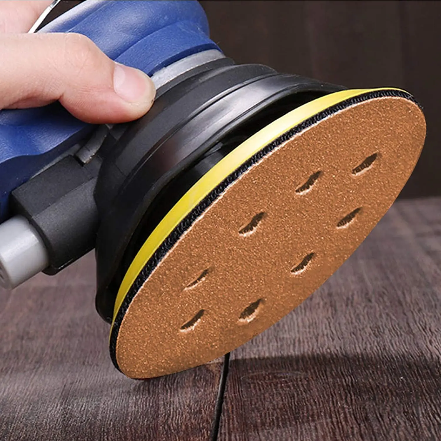 5 Inch Sanding Discs Gold Hook And Loop 8 Holes Sandpaper Orbital Sander 60 Grit