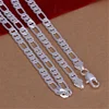 wholesale Noble Mens 6MM flat Cuban chain 925 Sterling silver Necklace Fashion Jewelry for women men solid party wedding gift 3