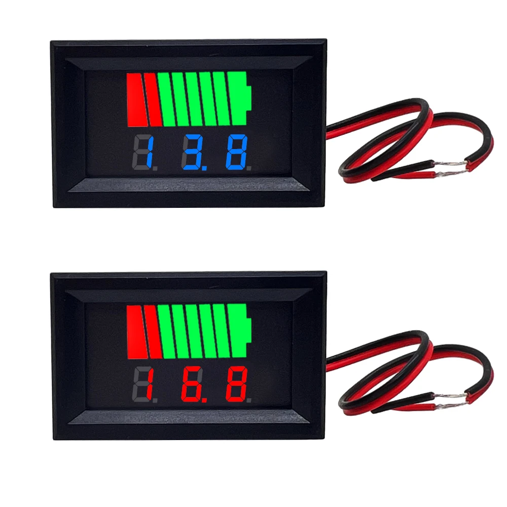 Intckwan DC 12V 24V 36V 48V 72V Batteriekapazität Spannung Meter mit Alarm,  Batteriekapazität Gauge Indikator, Batterie Monitor, Blei-Säure und Lithium  Ion Batterietester (Grünes Licht) : : Auto & Motorrad