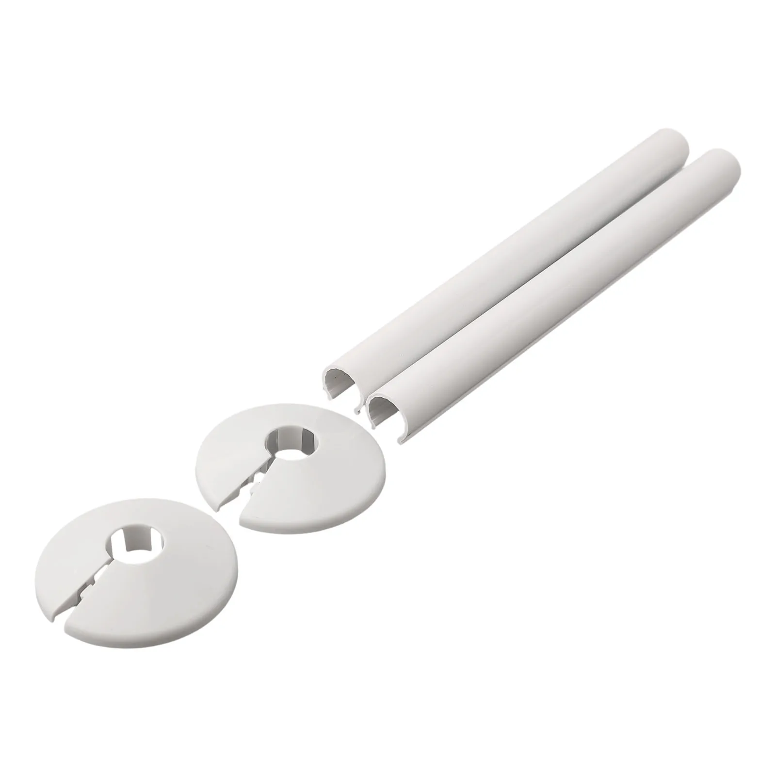 Elegance To Your Radiators 2 Pk Pipes Radiator Pipe Covers Sleeve 15mm Collars Cut Fit Bathroom Chrome Home Improvement