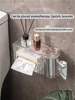 Wall Mounted Tissue Boxes Light Luxury Punch-Free 2In1 Tissue Trash Bag Storage Case Home Toilet Paper Storage Rack Napkin Box 2
