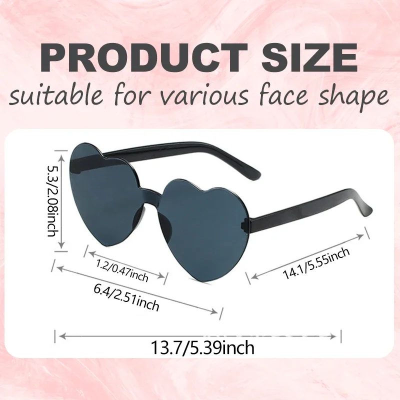Women's Heart Sunglasses Wholesale 12-100PCS Wedding Bachelorette Bridesmaid Beach Party Multi-Color Photo Props Gifts 3
