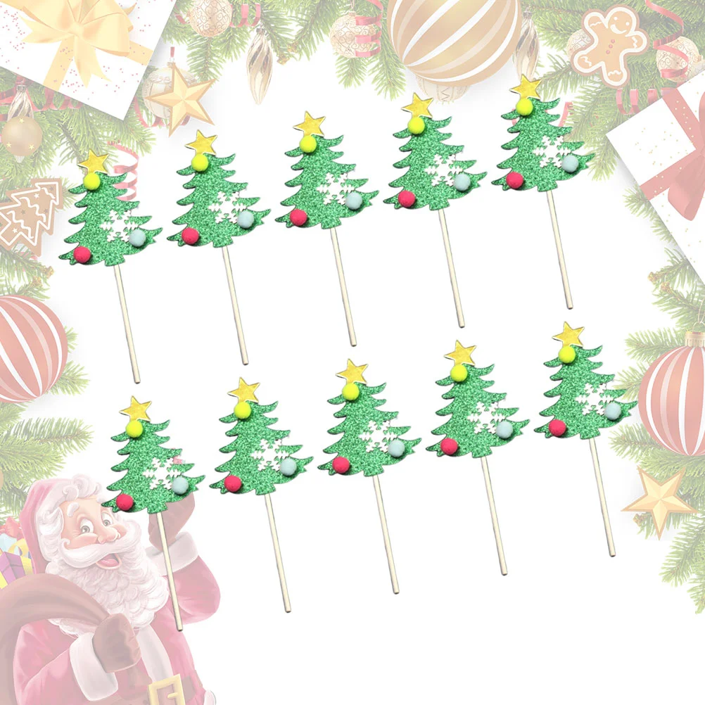 

15 Pcs Cupcake Ornament Cocktail Decorations for Drinks Food Toppers Picks Christmas Tree Paper Cups