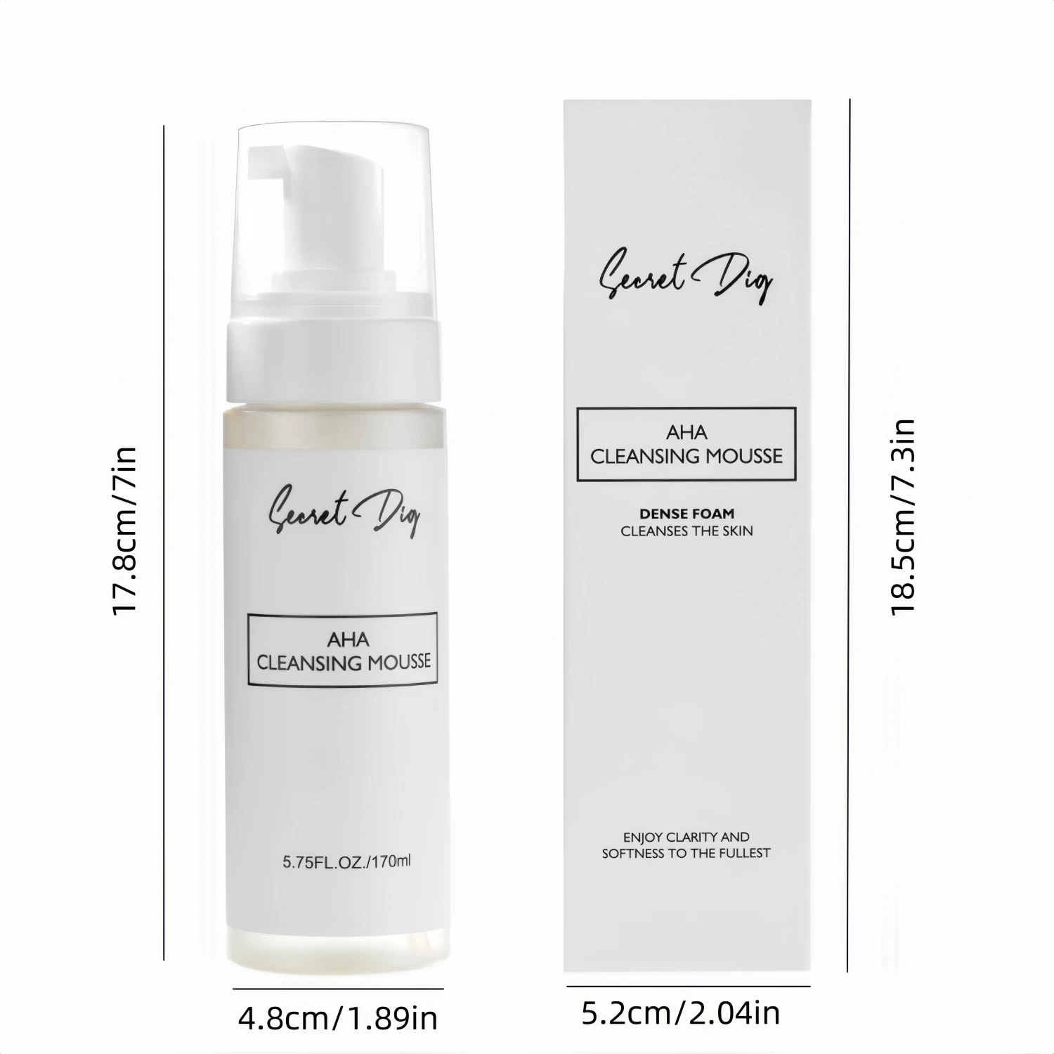 AHA Deep Cleansing Foam, Facial Cleanser, for Double Cleansing, AHA, Hyaluronic Acid, Glycerin, Face Wash, Blackhead Remover 4