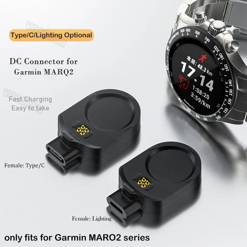 Usb Type C/Lighting To Fast Charging Dock Converter Connettore Adattatore Per Orologio Per Garmin Marq 2 Atleta/Adventurer/Captain/Golfista
