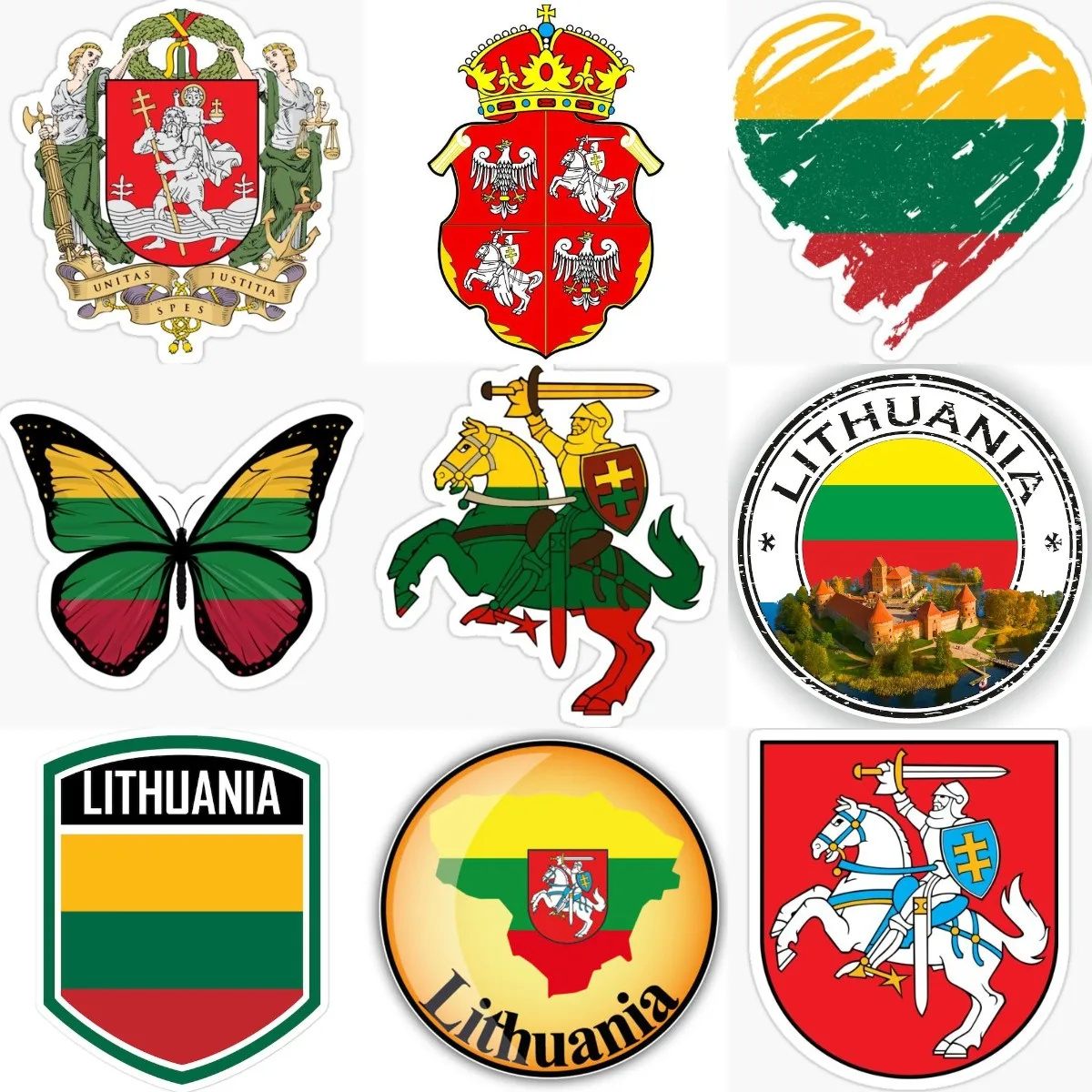 LT Lithuania Flag National Emblem PVC Sticker for Covered Scratch Decorate Bicycle Motorcycle Bicycle Wall Car Decal Accessories