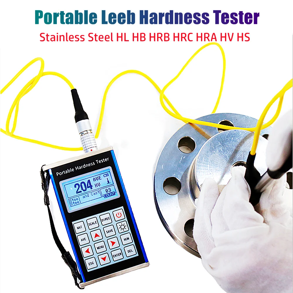 Original Portable Leeb Hardness Tester Digital Metal Hardness Tester For Stainless Steel HL HB HRB HRC HRA HV HS Durometer