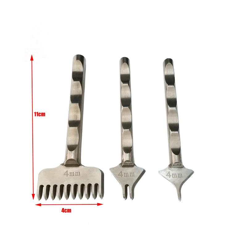 

Инструменты для работы с кожей 4 мм, перфораторы для отверстий из нержавеющей стали, ручное долото для шнуровки, инструмент для вышивания, 1-2-10 зубцов