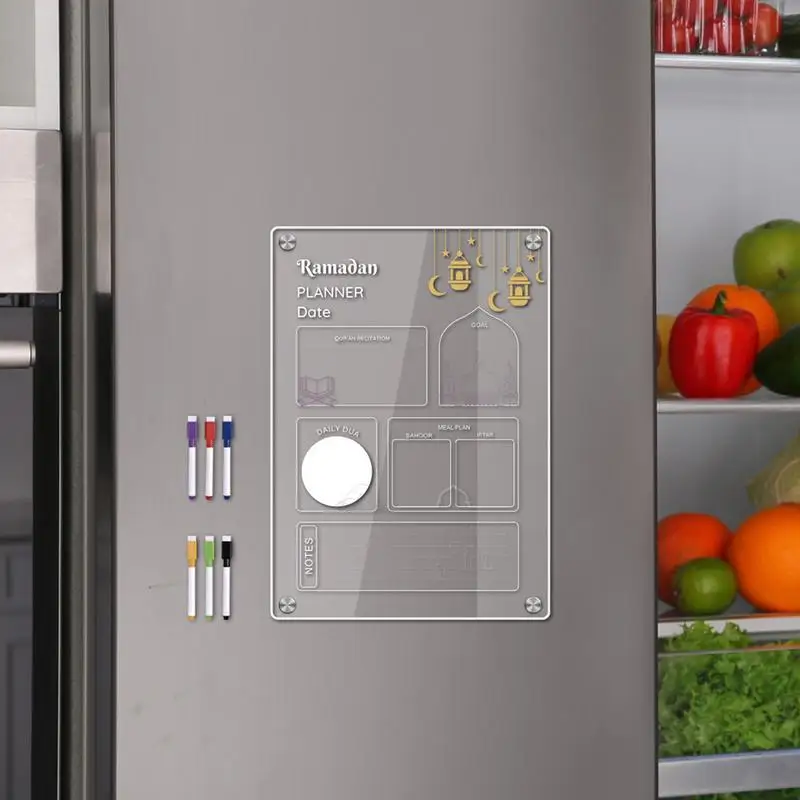 아크릴 주간 플래너 마그네틱 클리어 냉장고 달력, 6 건조 지우기 마커, 강한 자석 주간 플래너, 매일 냉장고