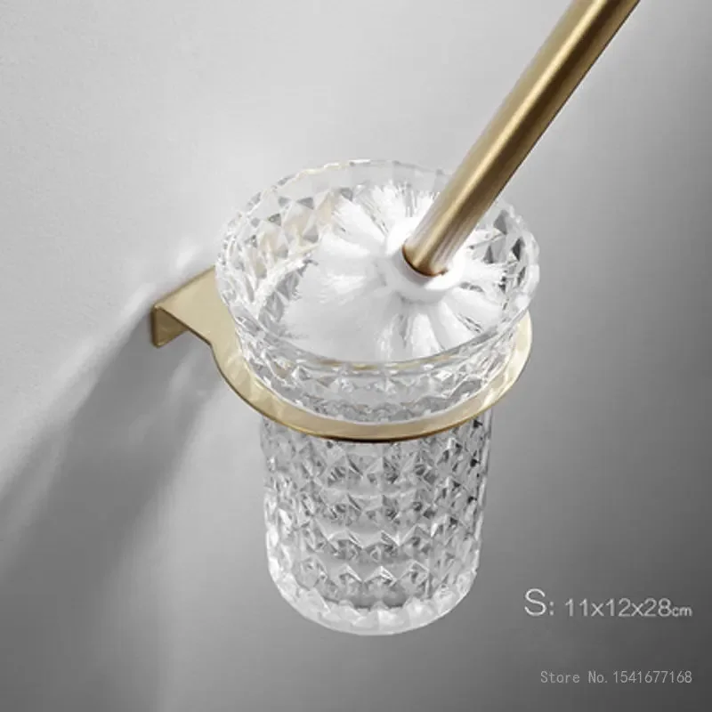 Nordic Style Brushed Gold Stainless Steel Towel Rack Bathroom Towel Ring Paper Towel Rack Triangle Basket Toilet Brush Shelf 1Pc