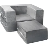 Kids Couch - Modular Kids Sofa for Toddler and Baby Playroom/Bedroom Furniture (Grey Small) 1