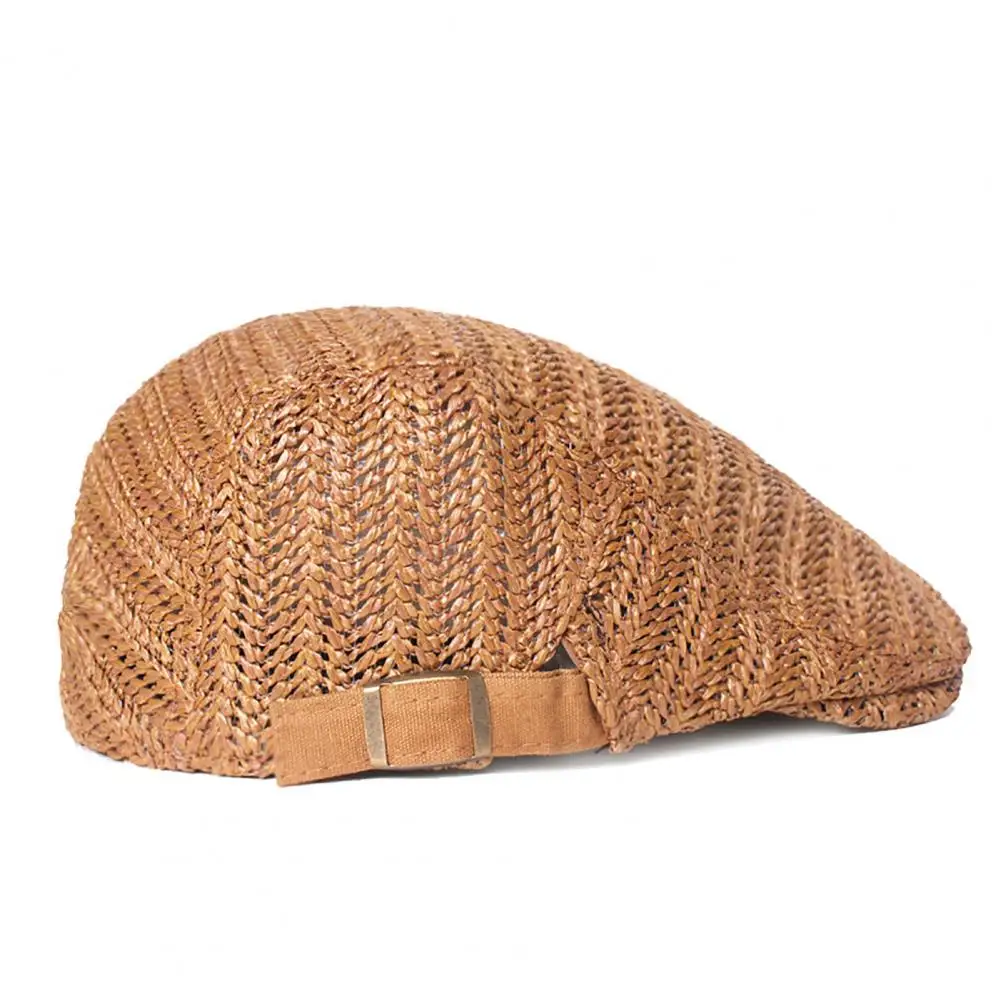 Casual Hat British Western Men Berets Vintage Sunscreen Hollow Out Newsboy Caps Narrow Brim Summer Solid Color
