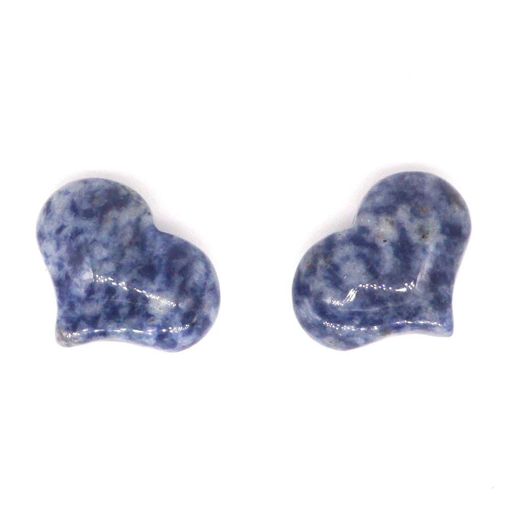 

1" Heart Shape Natural Gemstone Blue Spot Jasper Crystal Energy Reiki Healing Home Decor Collection Carving Palm Stone Love Gift