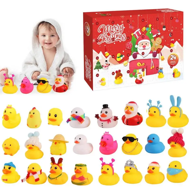 Christmas countdown calendar 24pcs for Advent Calendar Kids Rubber Christmas Countdown Calendar Bath Toys New Year Decorative Bedroom Kids Room Gifts