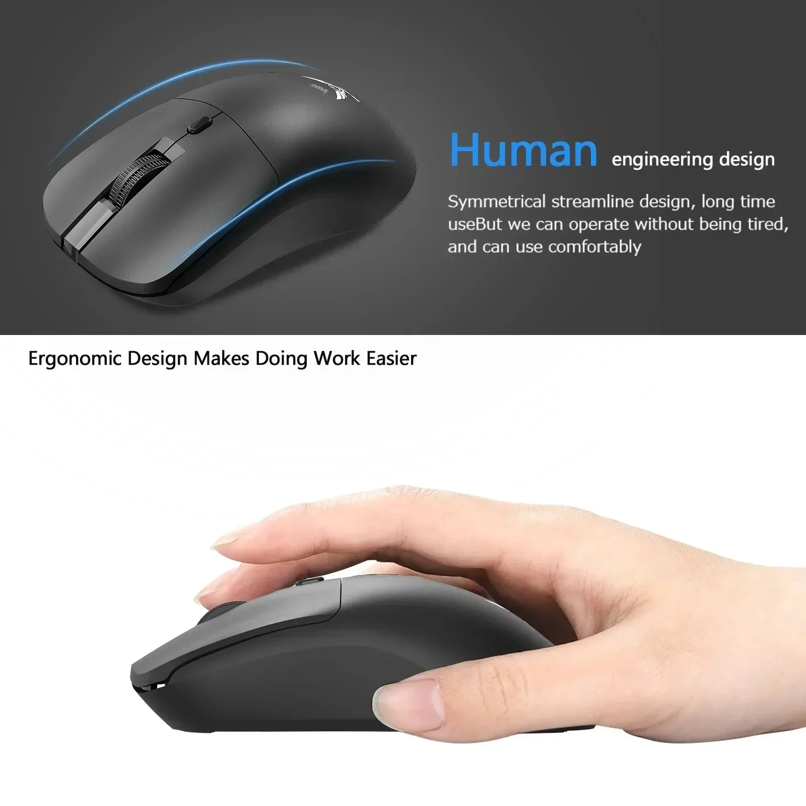Wireless 2.4G Mouse Light Weight Design 1600 DPI Adjustable Plug And Play Low Noise Button Simple Style Mouse for Office Gaming - 6