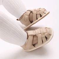 0-18M New Solid ColorToddler First Walker Baby Crib Newborn Baby Summer Sandals Infant Boy Girl Shoes Rubber Soft Sole Non-Slip 6