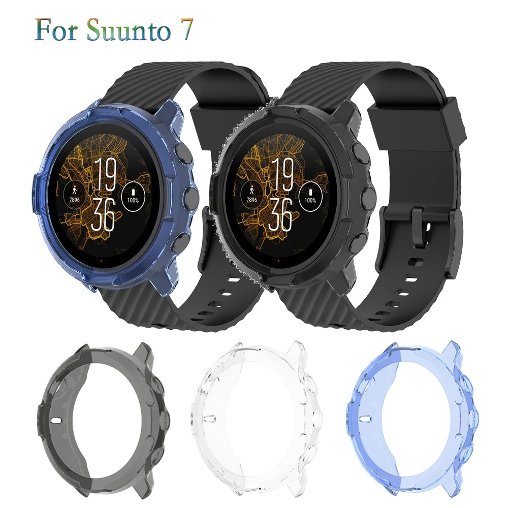 Funda protectora de pantalla transparente para reloj Suunto 7, carcasa hueca de TPU de alta calidad