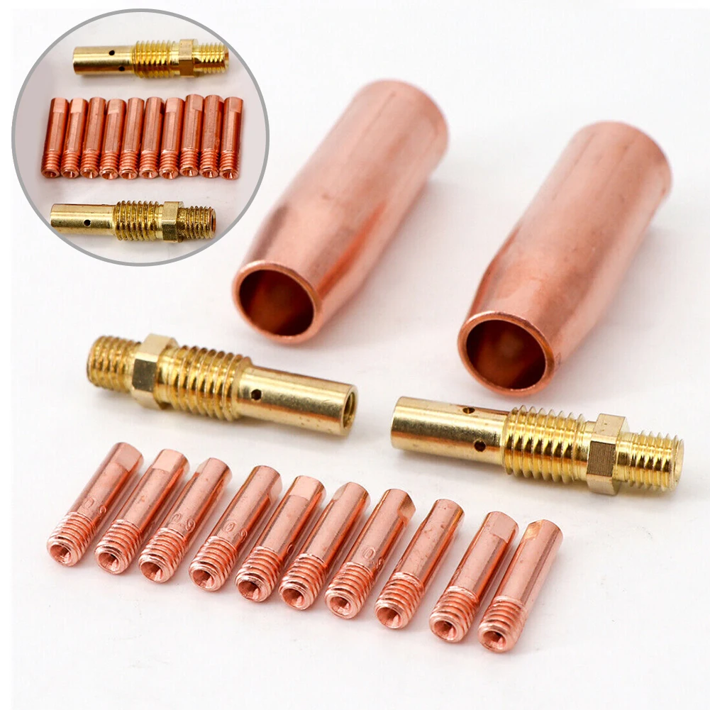 14 Pcs MIG Welding Kit 0.035 For Welding Equipment Gas Diffuser Nozzle Torch Nozzle Consumables Durable Contact Tip 0.035 5pcs welding nozzles consumables kit 15ak conductive tip contact tips for mig welder torch welding 0 6 0 8 0 9 1 0 1 2mm