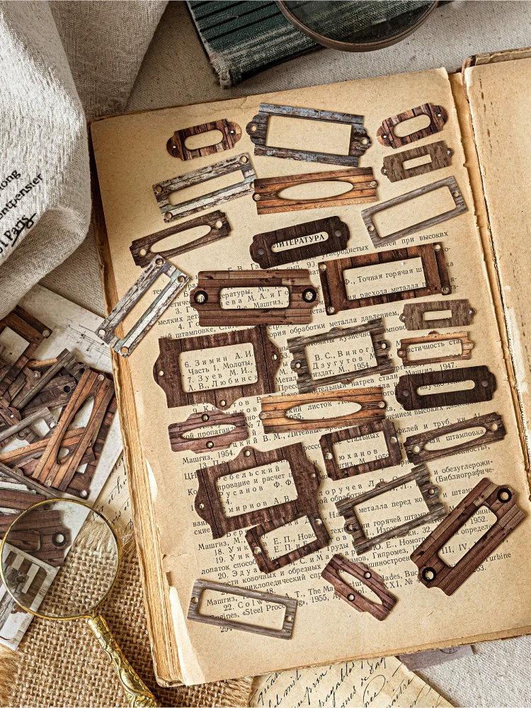 30 teile/paket Vintage hohl-out tags Aufkleber Dekorative diy Scrapbooking Materialien Kunst Collage Schreibwaren Ästhetik Aufkleber – Detail 13