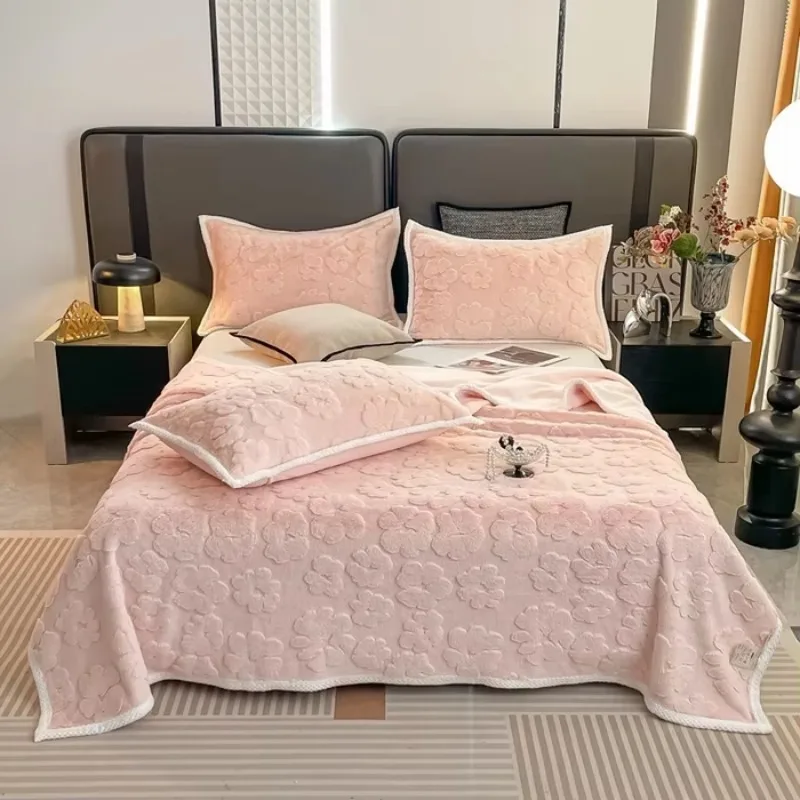 2024 new double-sided rabbit velvet three-dimensional jacquard blanket blanket, double warm, not sultry, not easy to lose hair 5