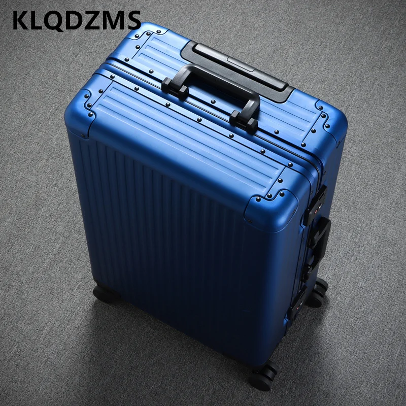 

KLQDZMS Cabin Suitcase 20 Inch All Aluminum Magnesium Alloy Boarding Case 24" Men's Trolley Case Women's Rolling Luggage