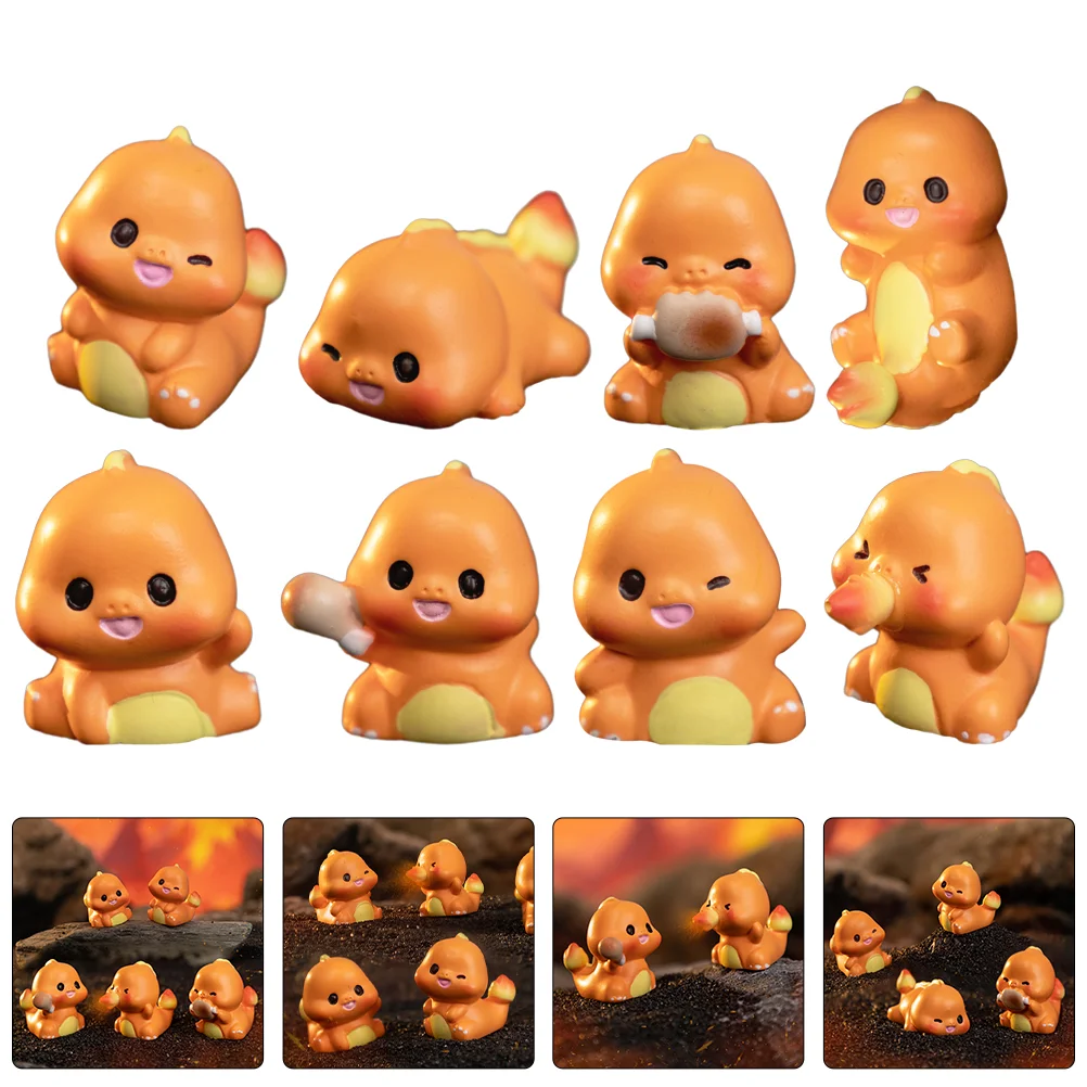 

8 Pcs Statue Miniature Landscape Dragon Office Ornament Resin Desktop Ornaments