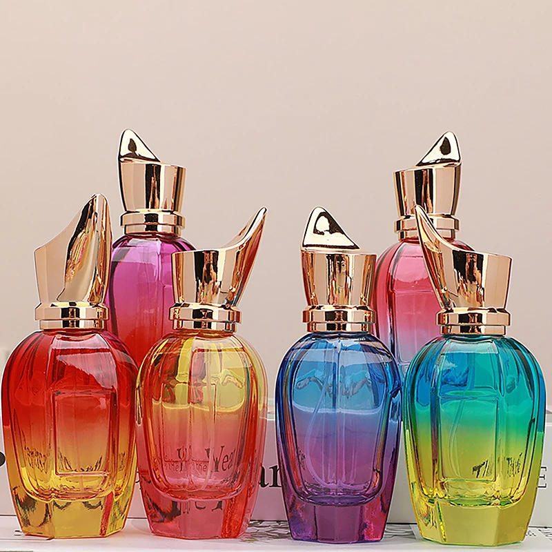 다채로운 대용량 유리 향수 무화기, 대용량 빈 용기, 휴대용 리필 가능, 30ml, 50ml