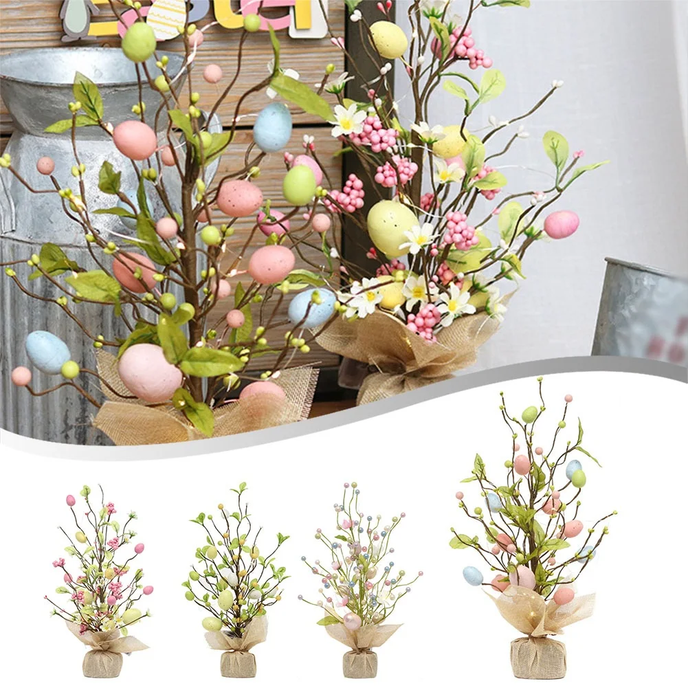 

1PCS 45cm Easter Egg Decorative Tree Plastic Desktop Ornaments Holiday Decoration Supplies For Living Rooms Bedrooms Offices