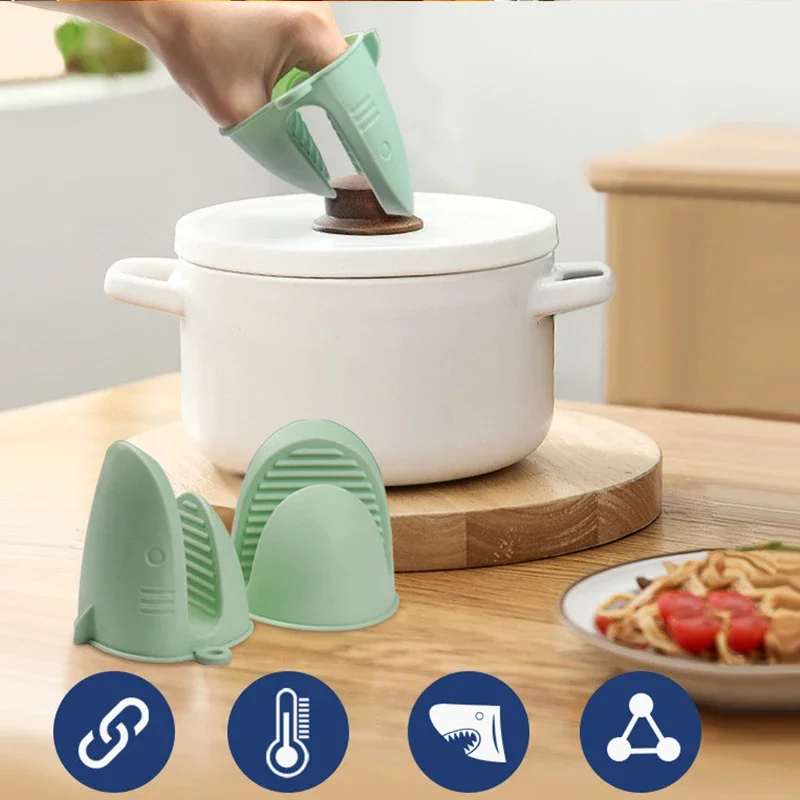 Shark Shaped Silicone Insulated Glove Anti Slip Thickened Scalding Device Silicone Oven Mitts Heat Resistant Cooking Pinch Grips
