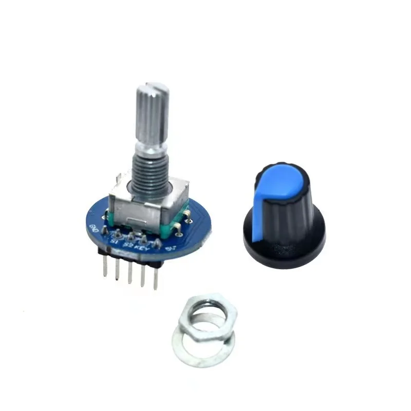 Arduino Brick 센서 개발 용 로터리 엔코더 모듈 원형 오디오 회전 포텐쇼미터 손잡이 캡 EC11