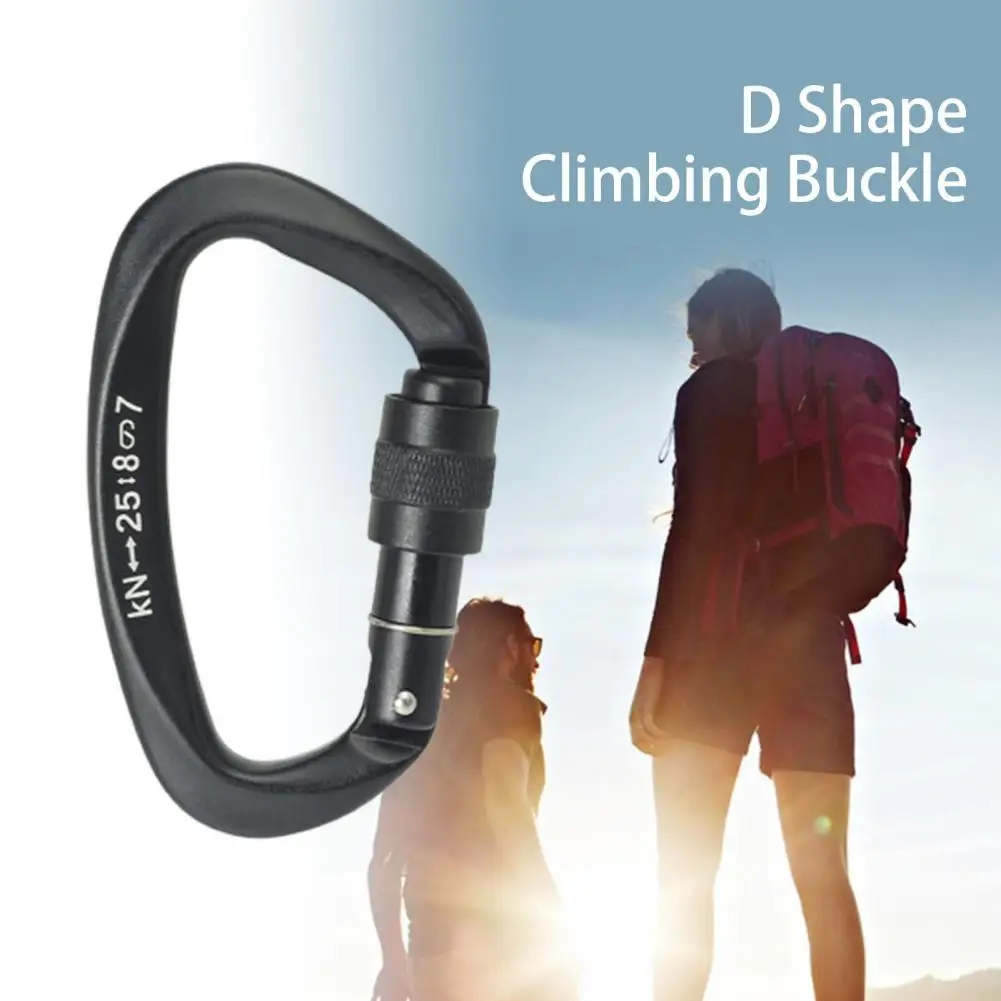 

Climbing Carabiner Portable High Strength Sturdy Wide Application Ultra-light Rock Climbing Aluminum Alloy D Type Safety Buckle