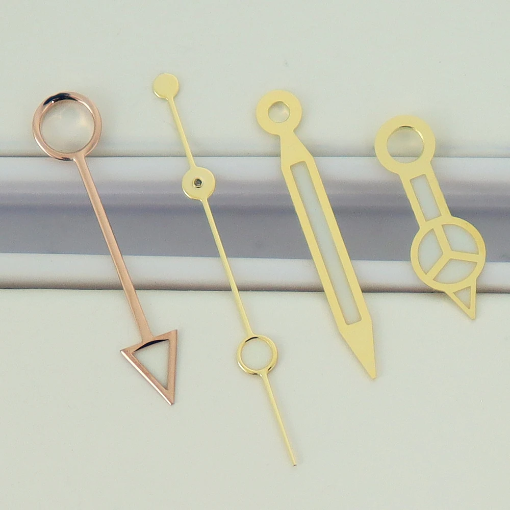 Green C3 Luminous Watch Hands for GMT Movements - Silver & Rose Gold Assembly Parts