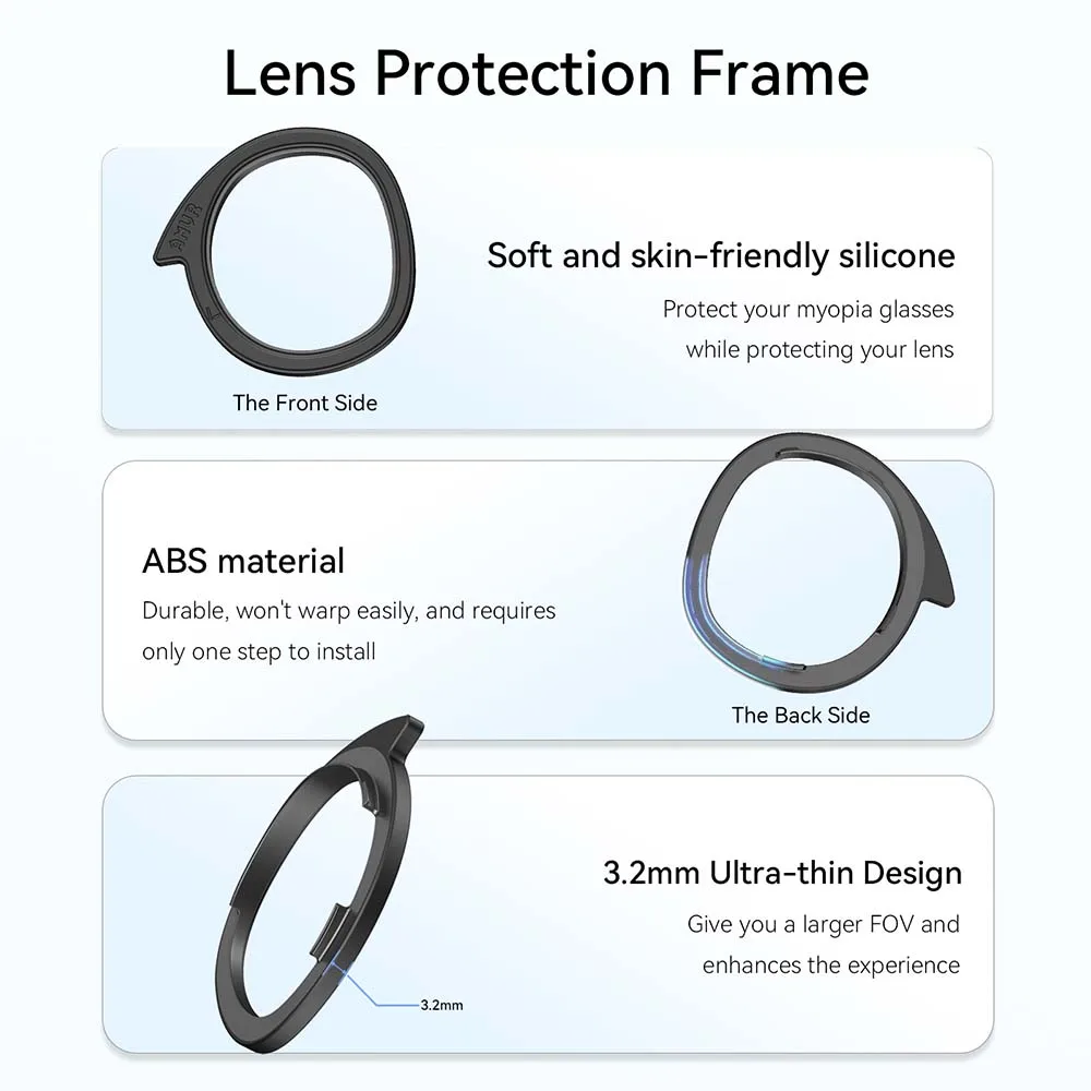 HMHAMA 1 Paar Anti-blauw Licht Magnetische Bijziendheid Lens voor Meta Quest 3, Bijziendheid Recept Lens voor VR Lens Accessoires (-5.0D