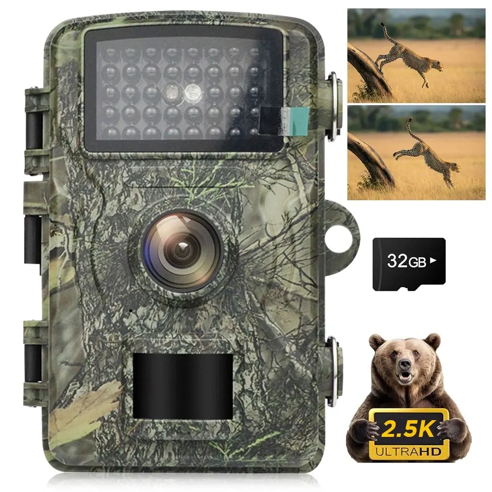 Caméra multifonction 24MP vidéo photo IP66 étanche - Observation animale chasse + carte 32GB incluse