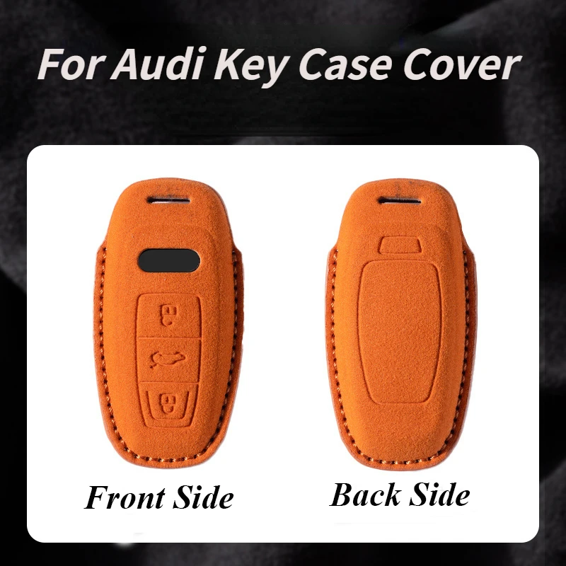 Car Remote Key Case Cover for Audi A3 A4 B9 A6 A7 4K A8 E-tron Q5 Q8 C8 D5 SQ8 Suede Car Key Fob Shell Keychain Protection Bag key case,key case cover,car key shell,remote control case cover
