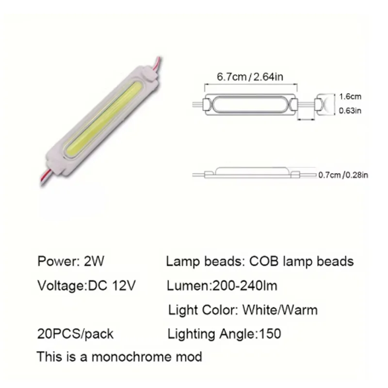 20개 LED 사인 백라이트 광고 조명 LED 사출 성형 COB LED 7019 모듈 접이식 COB 라이트 스트립 백라이트, 상점 배너 및 자동차 장식 광고, 상점 장식 조명, 간판 글자에 적합