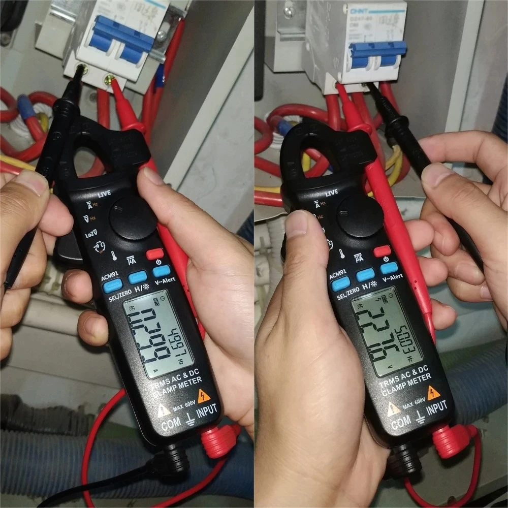 BSIDE Digital Clamp Meter Auto Range Amperímetro True RMS Atual Tensão Tester Multímetro Capacitor Medidor de Freqüência Resistência NCV