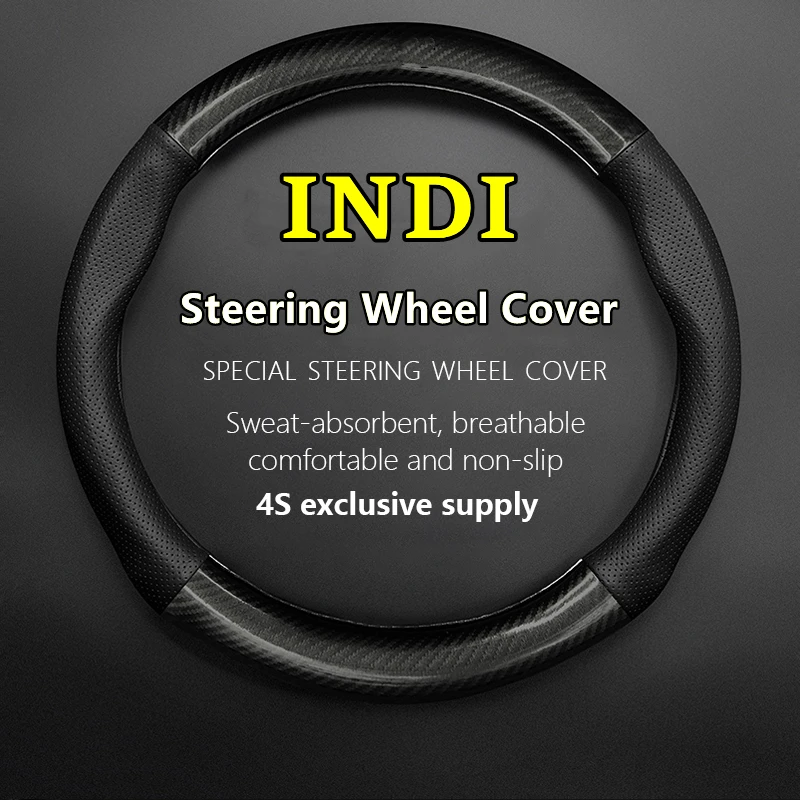 

No Smell Thin For INDI Steering Wheel Cover Genuine Leather Carbon Fiber