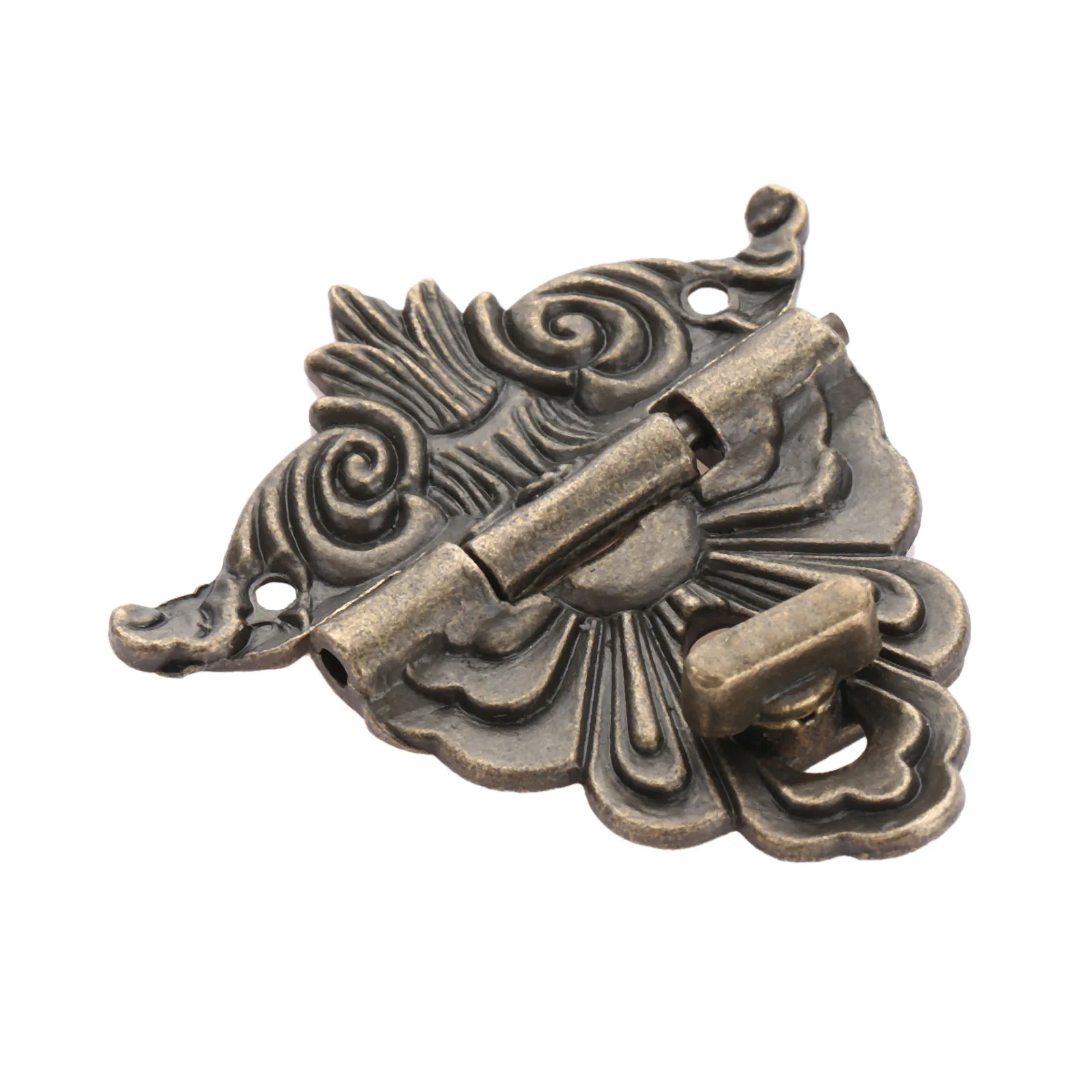 DRELD 2Pcs Cabinet Hinges + 1pc Antique Bronze Jewelry Wooden Box Toggle Hasp Latch Clasp Vintage Hardware Furniture Accessories cabinet door hinges furniture hardware toggle latches jewelry box hasps decorative latches