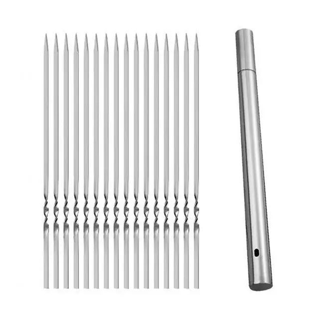20 Db, Újrafelhasználható Grill Nyárs Az Újrahasznosítható Bbq Barbecue Kabab Botok Kültéri -Ellátáshoz