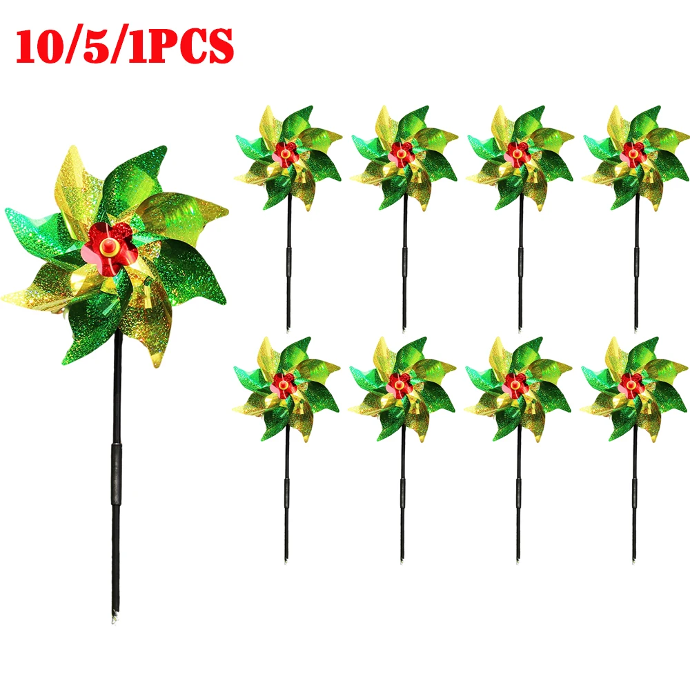 Girandola Arcobaleno Scaccia Uccelli Per Giardino – Diametro 28 Cm, Altezza Regolabile Fino A 68 Cm – Con Bastone In Plastica – Per Bambini E Adulti